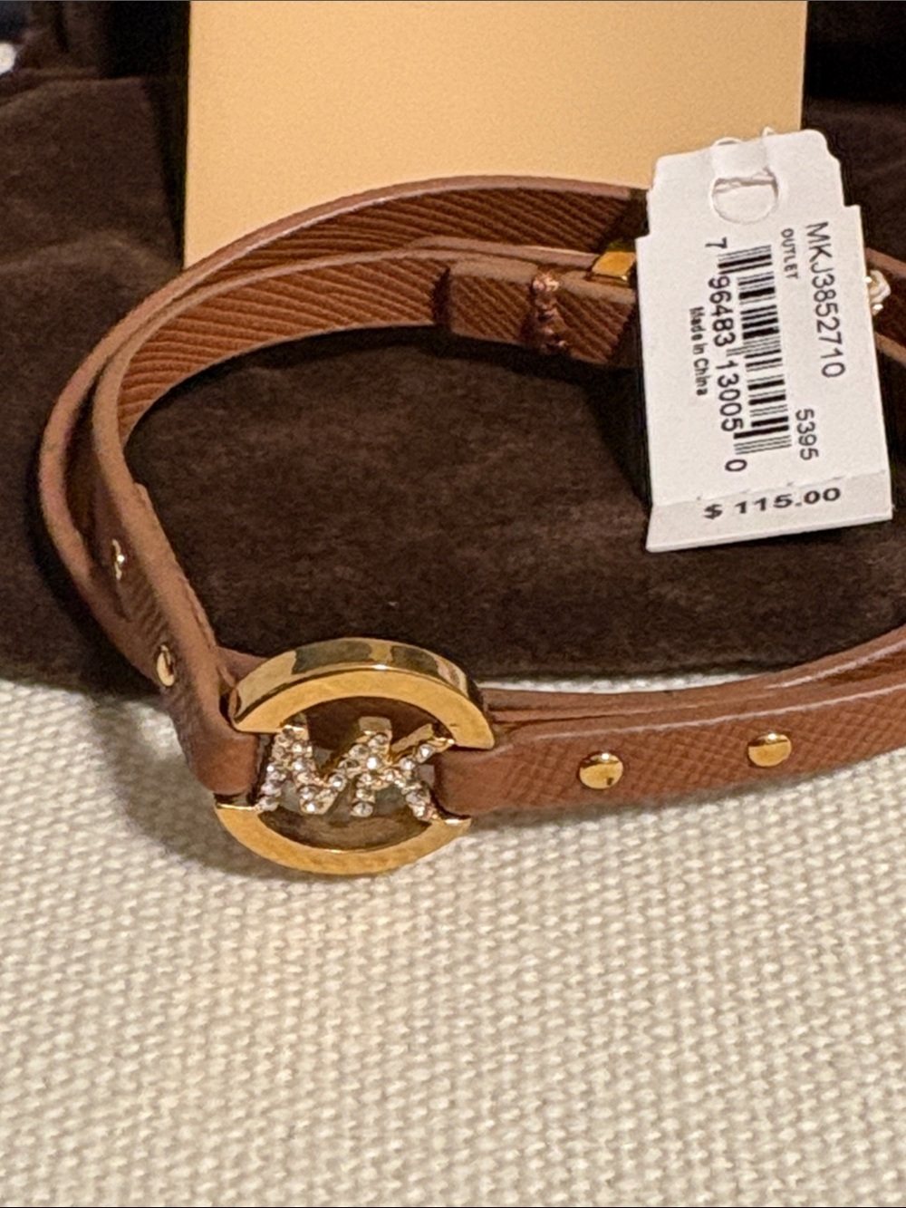NWT Michael Kors Leather Wrap Bracelet With Dustbag - Picture 2 of 4